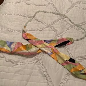 NWT Gorgeous vintage pearl scarf Talbots belt